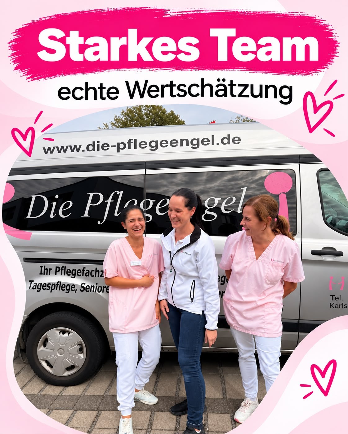 Mitarbeiterinnen der Pflegeengel – Starkes Team, echte Wertschätzung